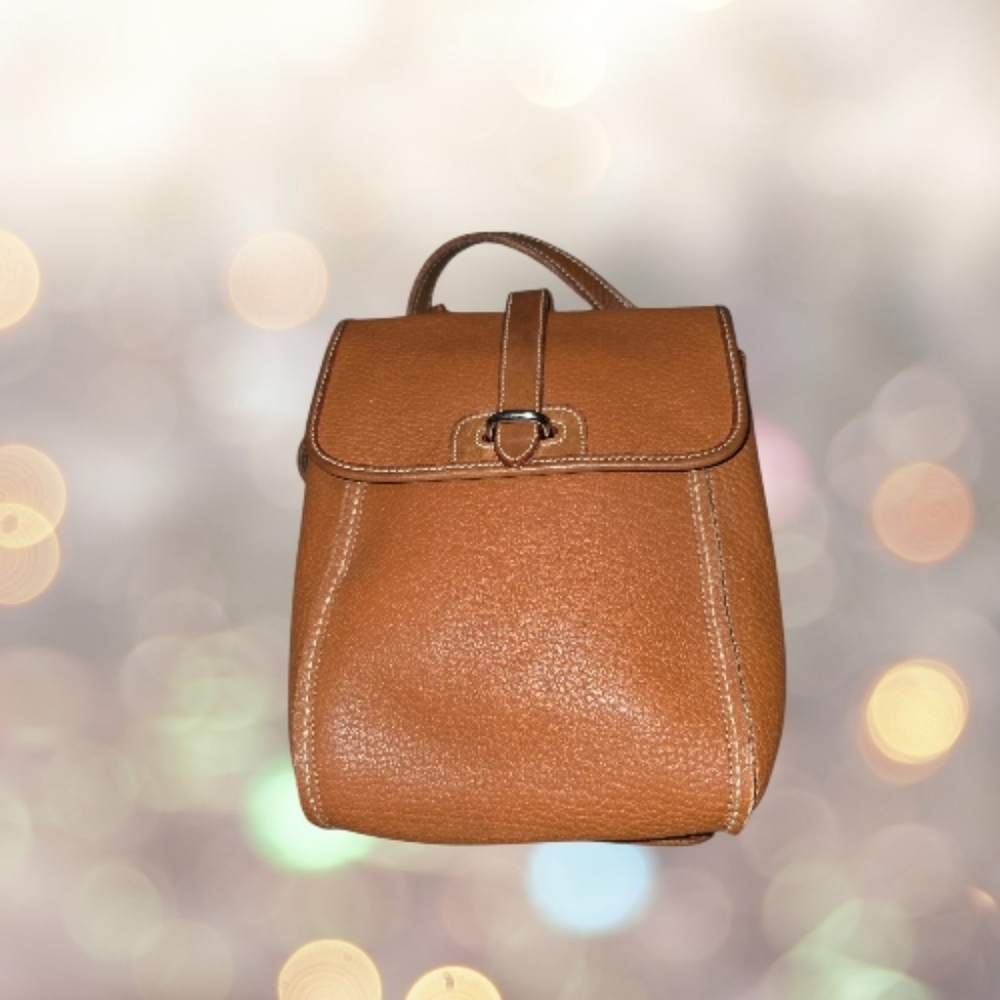 SOLD Dooney & Bourke Vintage USA All-Weather Leather Saddle Backpack Purse - Picture 2 of 6